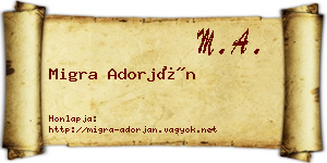 Migra Adorján névjegykártya